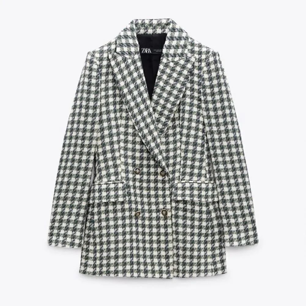 ZARA DOUBLE BREASTED TEXTURED WEAVE JACKET size small
